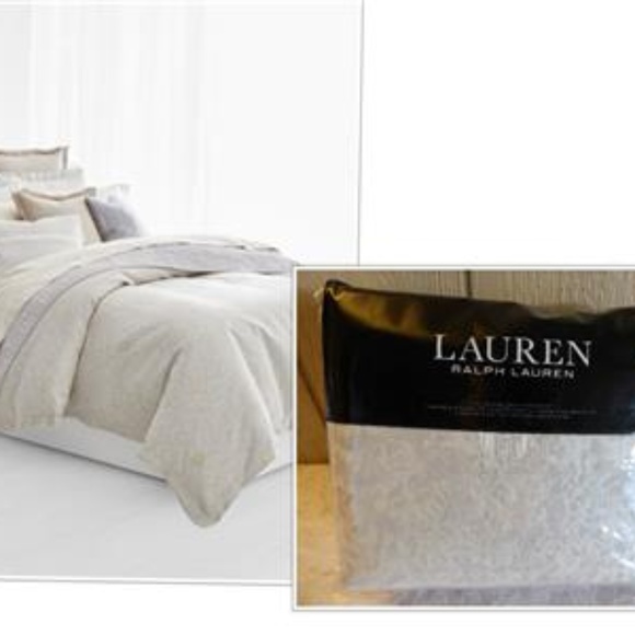 Ralph Lauren Alene Metallic Jacq. duvet Set F/Q - Picture 1 of 7